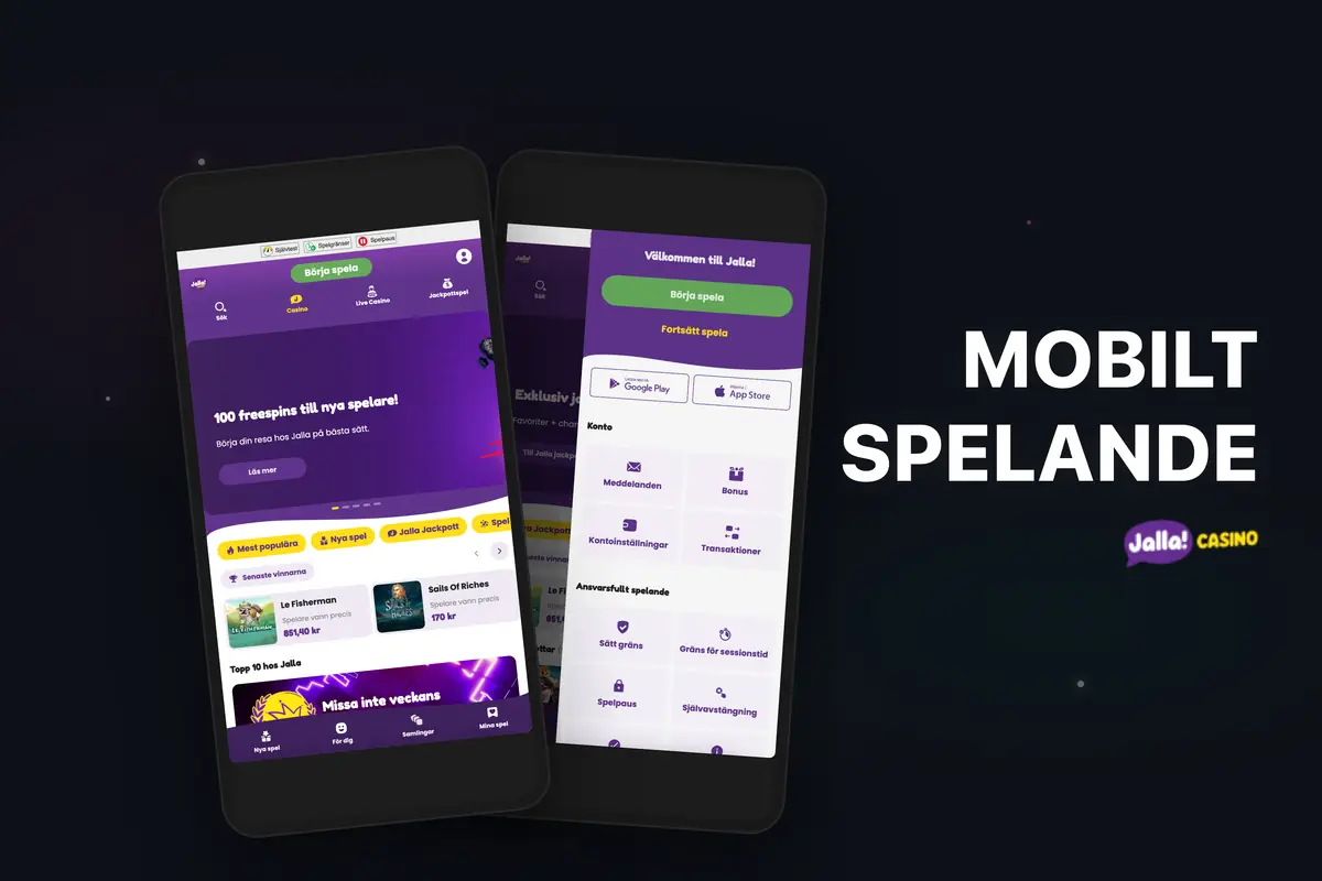 Jalla Casino mobilversion i webbläsaren